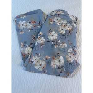 Nine West Pants Women 12 Stretch Chrystie Capri Cropped Jeans Pants Blue Floral